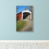 Neet Covered Bridge Parke County Indiana Canvas Afdruk (Insitu (Houten vloer))