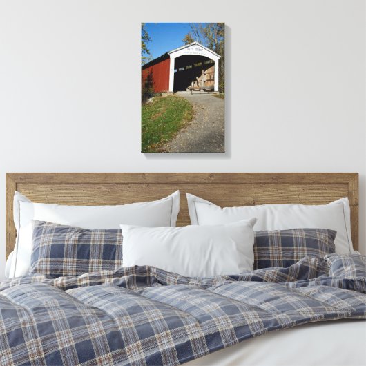 Neet Covered Bridge Parke County Indiana Canvas Afdruk (Insitu (Slaapkamer))