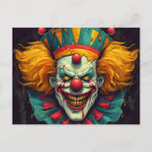 Nefarious Funhouse Clown Illustratie Kunst Briefkaart (Voorkant)