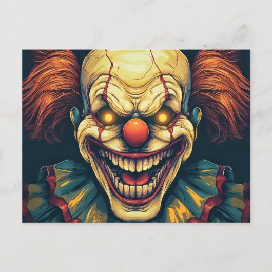 Nefarious Sideshow Clown Illustratie Ontwerp Briefkaart (Voorkant)