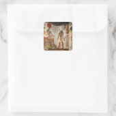 Nefertari wordt voor de god gebracht vierkante sticker (Tas)