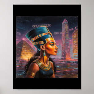 Nefertiti Afrikaans Amerikaanse zwarte koningin gr Poster