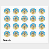 Nefertiti bij de grote sfinx van Gizeh Sticker (Vel)