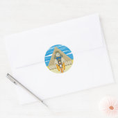Nefertiti bij de grote sfinx van Gizeh Sticker (Envelop)