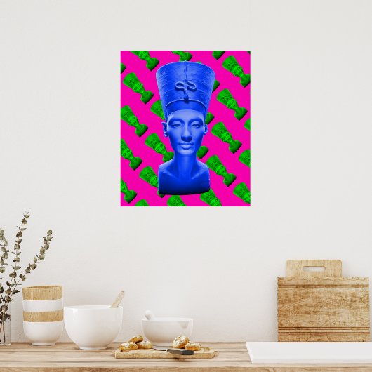 Nefertiti Blue Poster (Keuken)