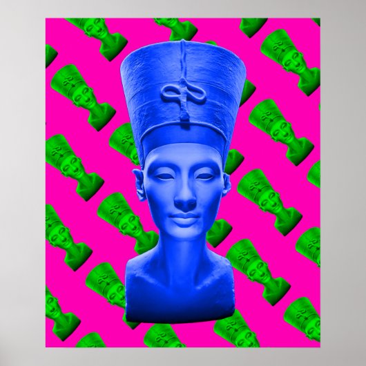 Nefertiti Blue Poster (Voorkant)