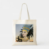 Nefertiti Colorful Portrait en Palm Trees Tas B (Achterkant)