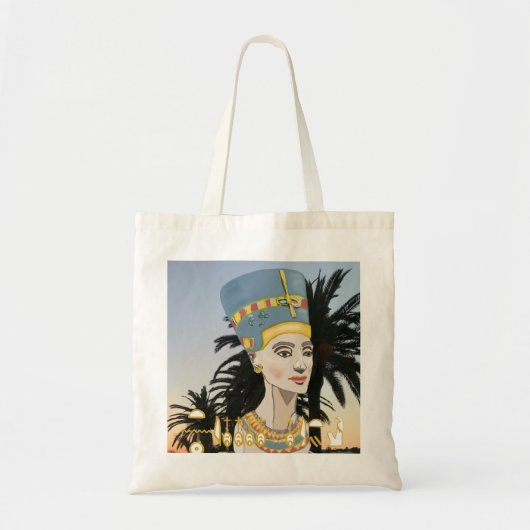 Nefertiti Colorful Portrait en Palm Trees Tas B (Voorkant)