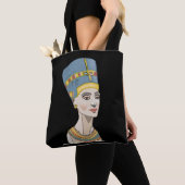 Nefertiti Colorful Portret Tote Bag (Dichtbij)
