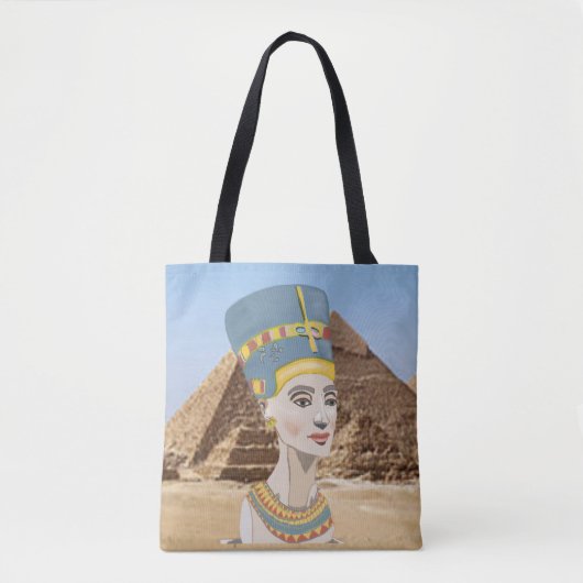 Nefertiti Colorful Portret Tote Bag (Voorkant)