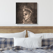 Nefertiti - de Egyptische koningin - sepia Canvas Afdruk (Insitu (Slaapkamer))