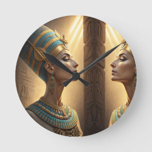 Nefertiti De Koningin van Timeloze Elegantie Egyp Ronde Klok