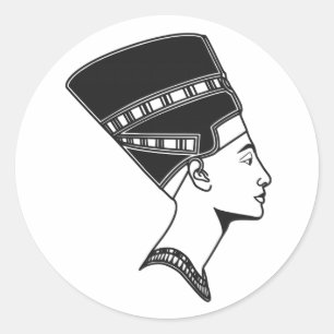 Nefertiti Egyptische koningin Egyptische geschiede Ronde Sticker