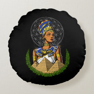 Nefertiti Egyptische koningin Goddess Mythology Rond Kussen