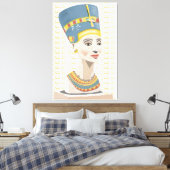 Nefertiti en Gold Tiled Cartouche Canvas Afdruk (Insitu (Slaapkamer))