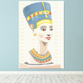Nefertiti en Gold Tiled Cartouche Canvas Afdruk (Insitu (Houten vloer))