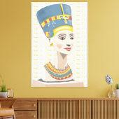 Nefertiti en Gold Tiled Cartouche Canvas Afdruk (Insitu (Woonkamer))