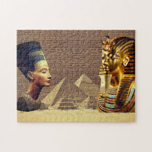 Nefertiti en Tutankhamun Ancient Royalty Legpuzzel