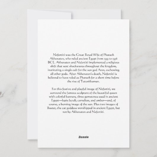 Nefertiti Feestdagenkaart (Achterkant)