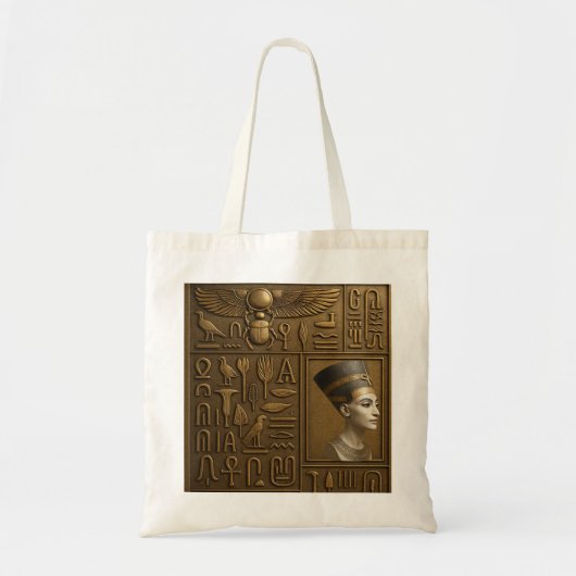 Nefertiti Hieroglyph Canvas tas (Voorkant)