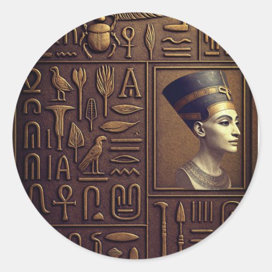 Nefertiti Hieroglyph Sticker Sheet (Voorkant)