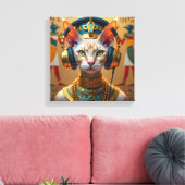 NEFERTITI KONINGIN VAN DE NIJL-DEVON REX KAT CANVAS AFDRUK (Insitu (Woonkamer))