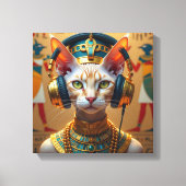 NEFERTITI KONINGIN VAN DE NIJL-DEVON REX KAT CANVAS AFDRUK (Voorkant)