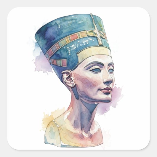 Nefertiti Majestic Premium Sticker Waterverf (Voorkant)
