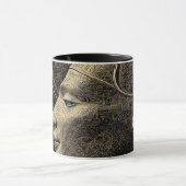 Nefertiti Moderne Silhouette Lijn Kunst Mok (Midden)
