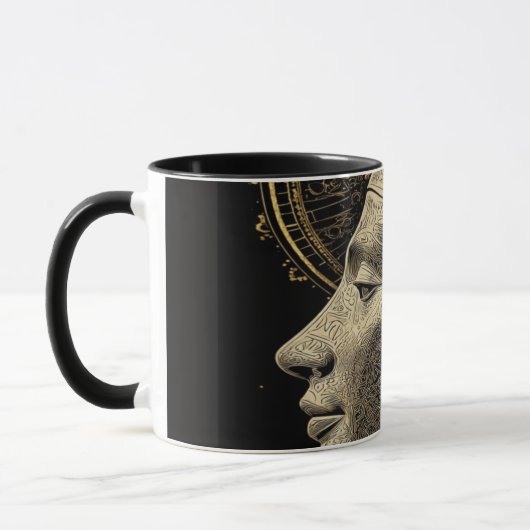 Nefertiti Moderne Silhouette Lijn Kunst Mok (Links)