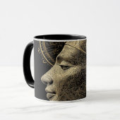 Nefertiti Moderne Silhouette Lijn Kunst Mok (Voorkant links)