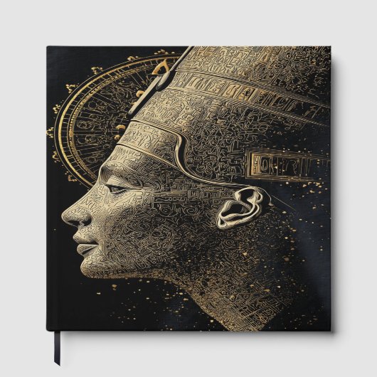 Nefertiti Moderne Silhouette Lijnkunst Gastenboek (Voorkant)