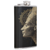 Nefertiti Moderne Silhouette Lijnkunst  Heupfles (Rechts)