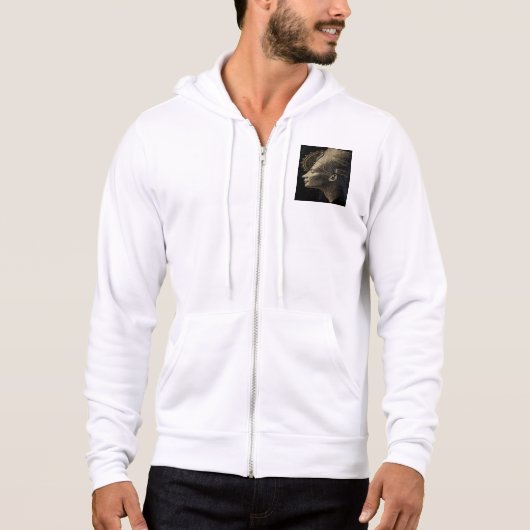 Nefertiti Moderne Silhouette Lijnkunst Hoodie (Voorkant)