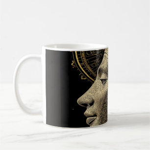 Nefertiti Moderne Silhouette Lijnkunst Koffiemok
