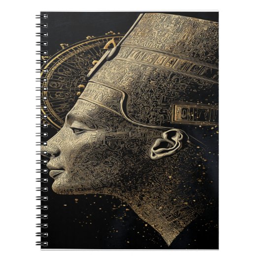 Nefertiti Moderne Silhouette Lijnkunst Notitieboek (Voorkant)