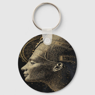 Nefertiti Moderne Silhouette Lijnkunst Sleutelhanger