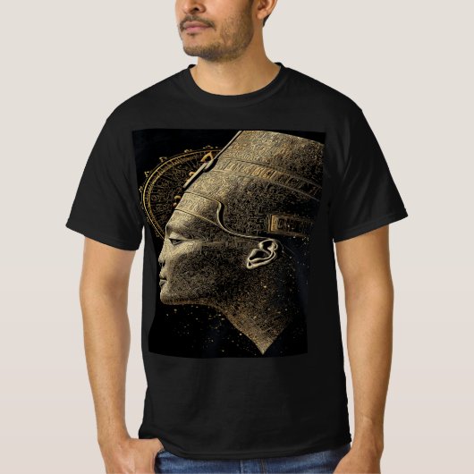 Nefertiti Moderne Silhouette Lijnkunst T-shirt (Voorkant)