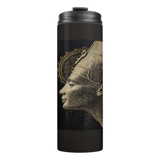 Nefertiti Moderne Silhouette Lijnkunst  Thermosbeker (Voorkant)