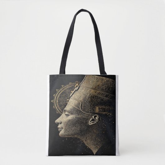 Nefertiti Moderne Silhouette Lijnkunst Tote Bag (Voorkant)