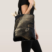 Nefertiti Moderne Silhouette Lijnkunst Tote Bag (Dichtbij)