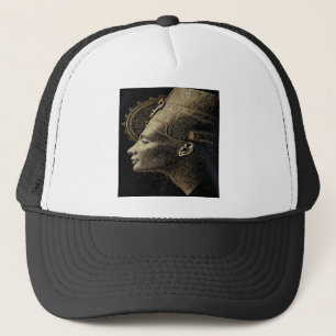 Nefertiti Moderne Silhouette Lijnkunst Trucker Pet
