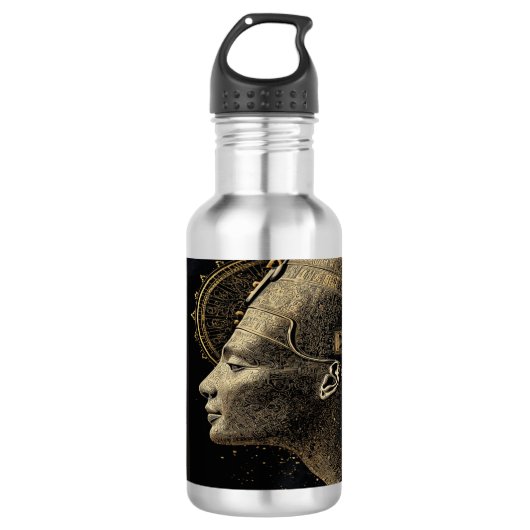 Nefertiti Moderne Silhouette Lijnkunst Waterfles (Voorkant)