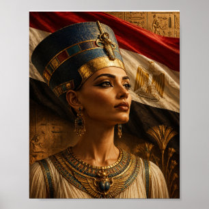Nefertiti Muurkunst – Portret van Egyptische Konin Poster