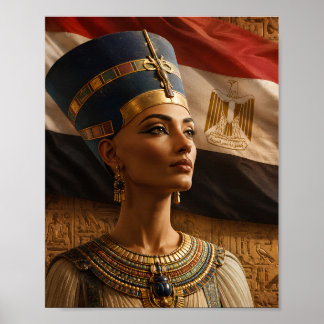 Nefertiti Muurkunst – Portret van Egyptische Konin Poster