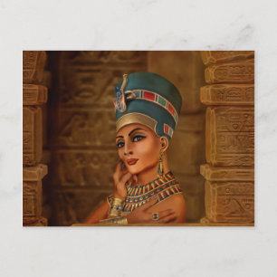 Nefertiti - Neferneferuaten de Egyptische koningin Feestdagenkaart