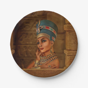 Nefertiti - Neferneferuaten de Egyptische koningin Papieren Bordje