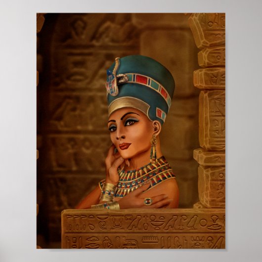 Nefertiti - Neferneferuaten de Egyptische koningin Poster (Voorkant)