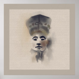 Nefertiti Pharaonic Queen Papyrus Texture Poster