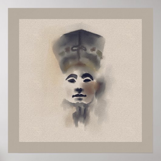 Nefertiti Pharaonic Queen Papyrus Texture Poster (Voorkant)